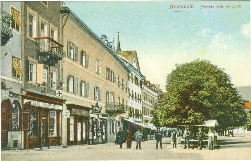 Historische Ansicht der Stadtgasse in Bruneck